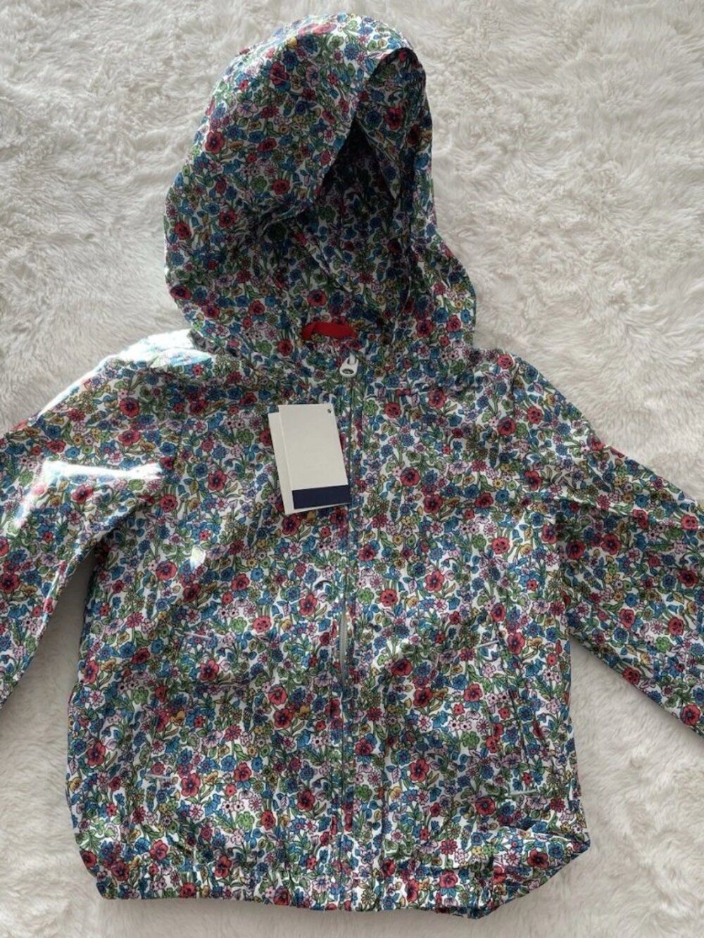 SALE! NWT GAP Kids Rain Jacket White w/ Multi-color Flowers Size 3T